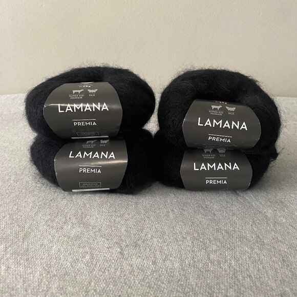 NWT Lamana Premia Mohair Silk Colour 01 Black Lot of 4 - Picture 1 of 6